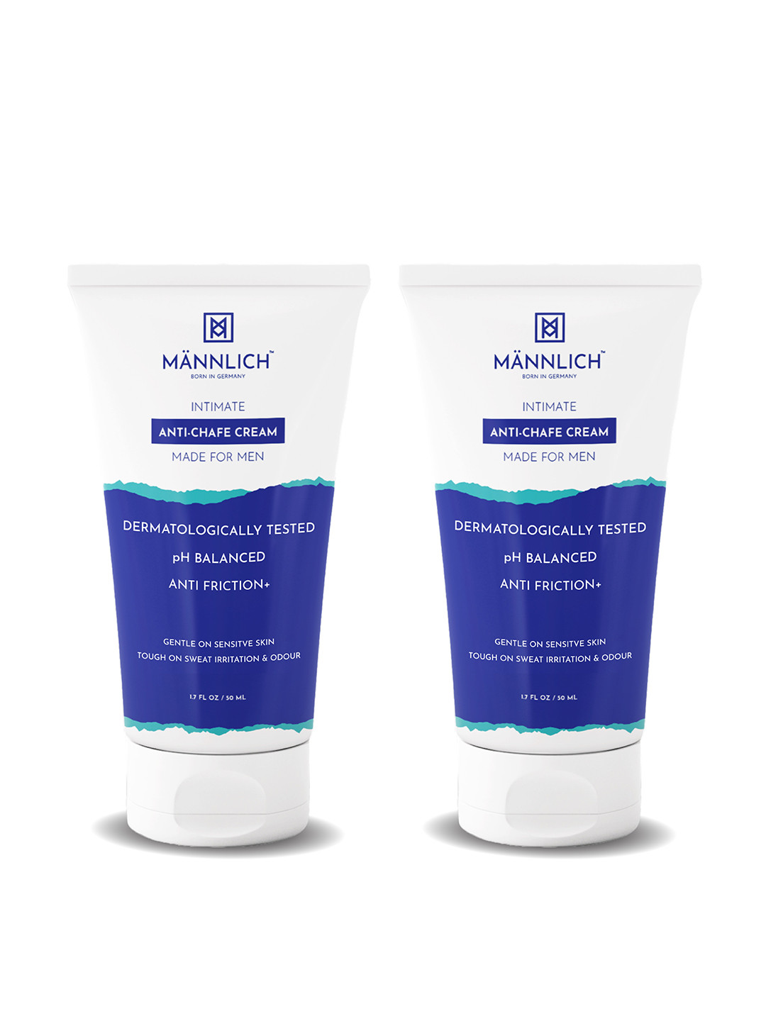 Mannlich Men Pack Of 2 Intimate Anti-Chafing Anti Rash Cream 50 ml Each