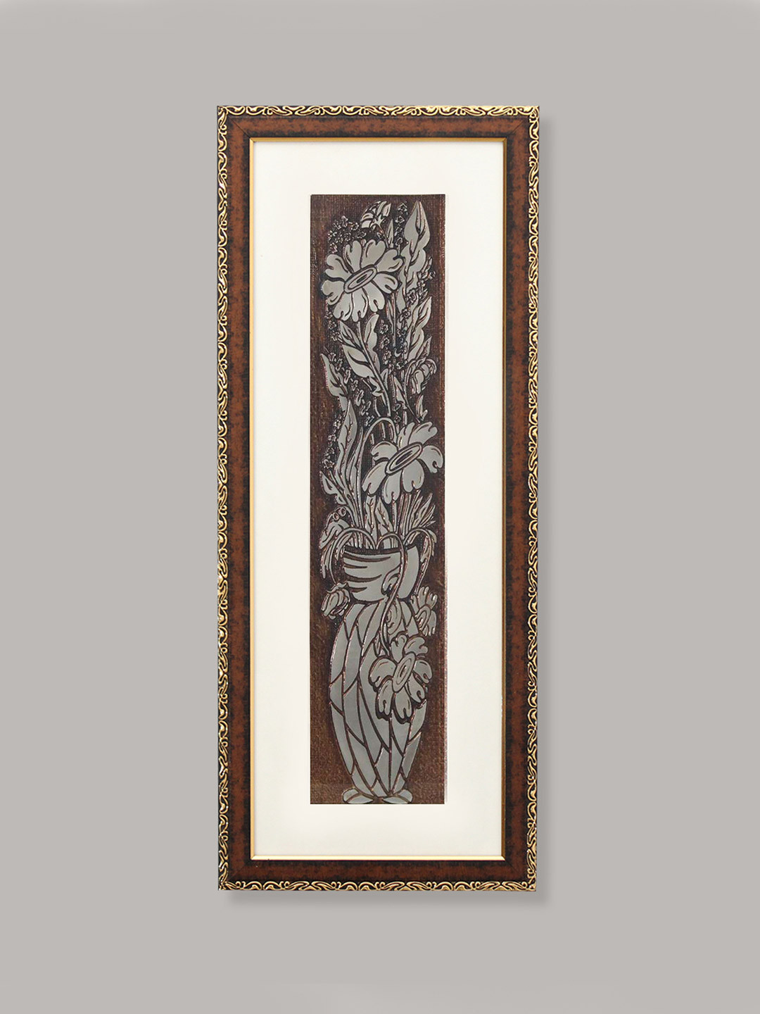 SHREE KALA HOME DECOR Flower Synthetic Wood Wall Living Room Rectangle Paintings Wall Art