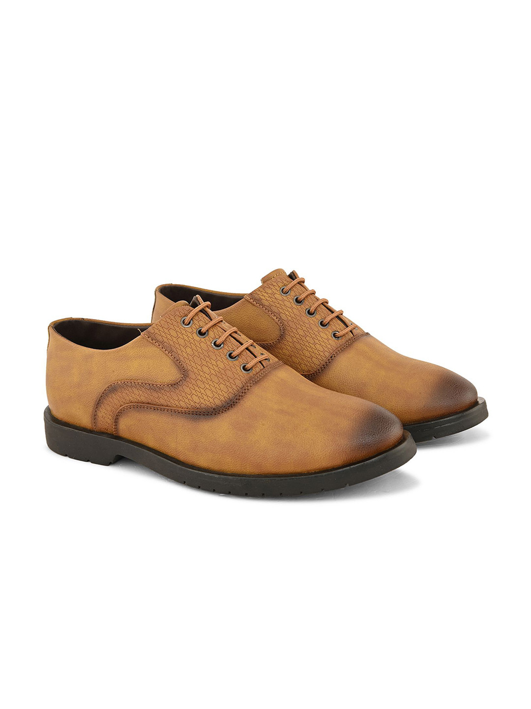 RL Rocklin Men Formal Textured Round Toe Oxfords Formal Shoes