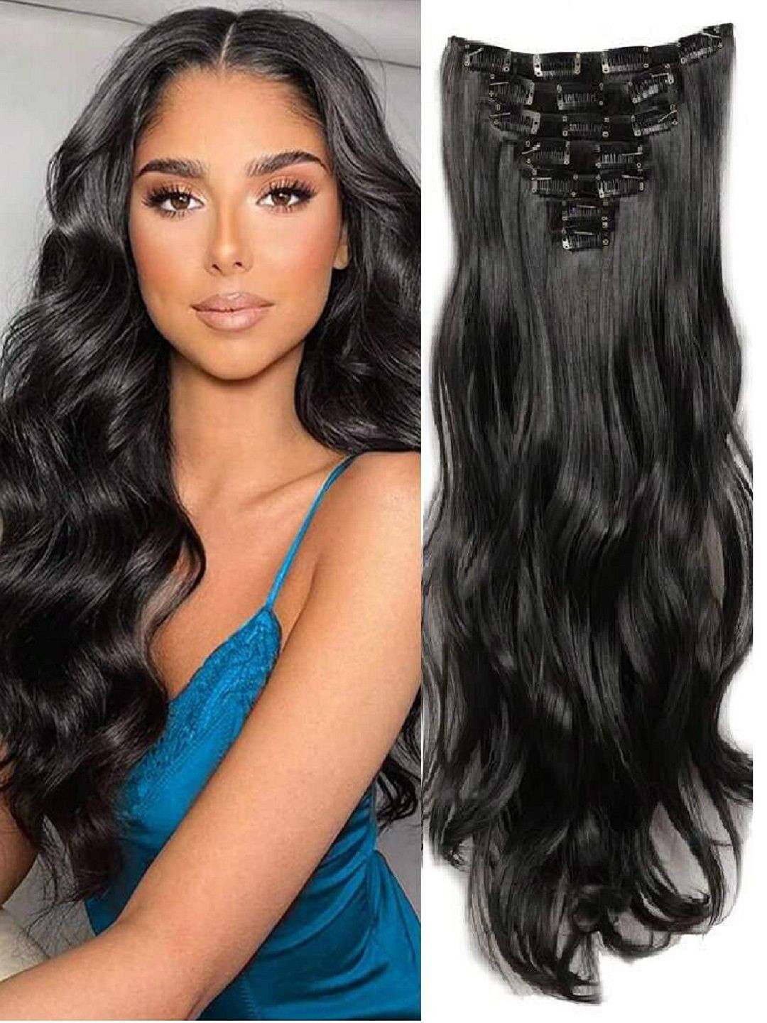 MoonEyes7 Pcs Locks Clip Hair Extension-Black