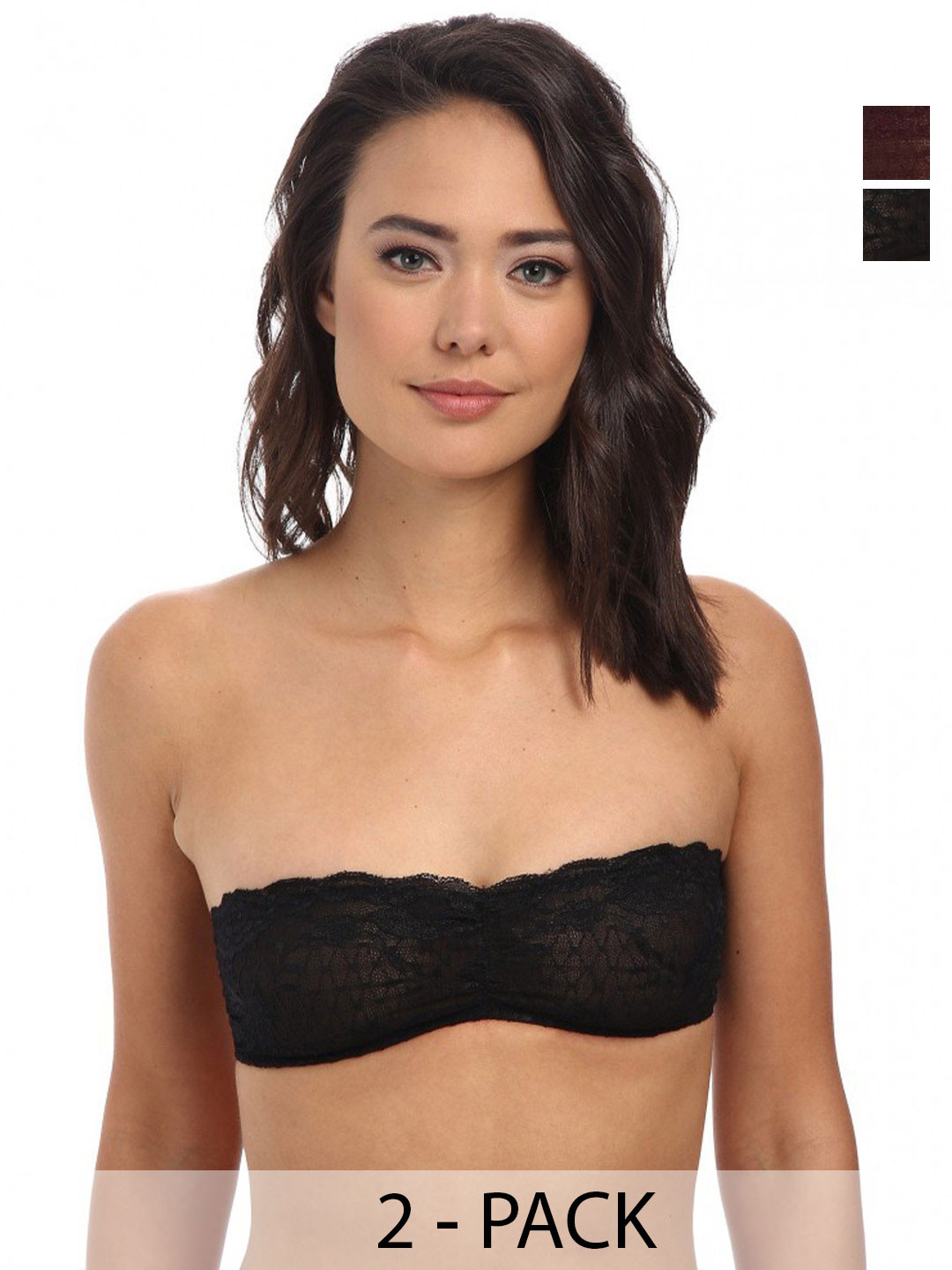 Pack Of 2 Full Coverage Non Padded Non-Wired Bandeau Bra