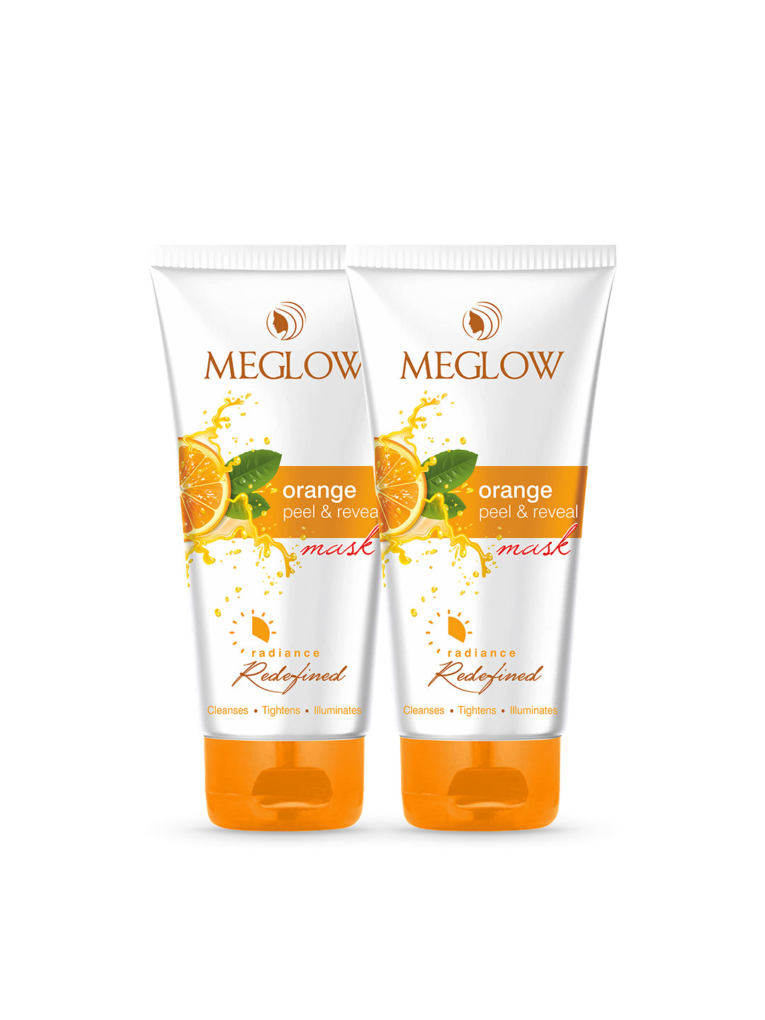 MEGLOW Set Of 2 Orange Peel And Reveal Mask -70g Each