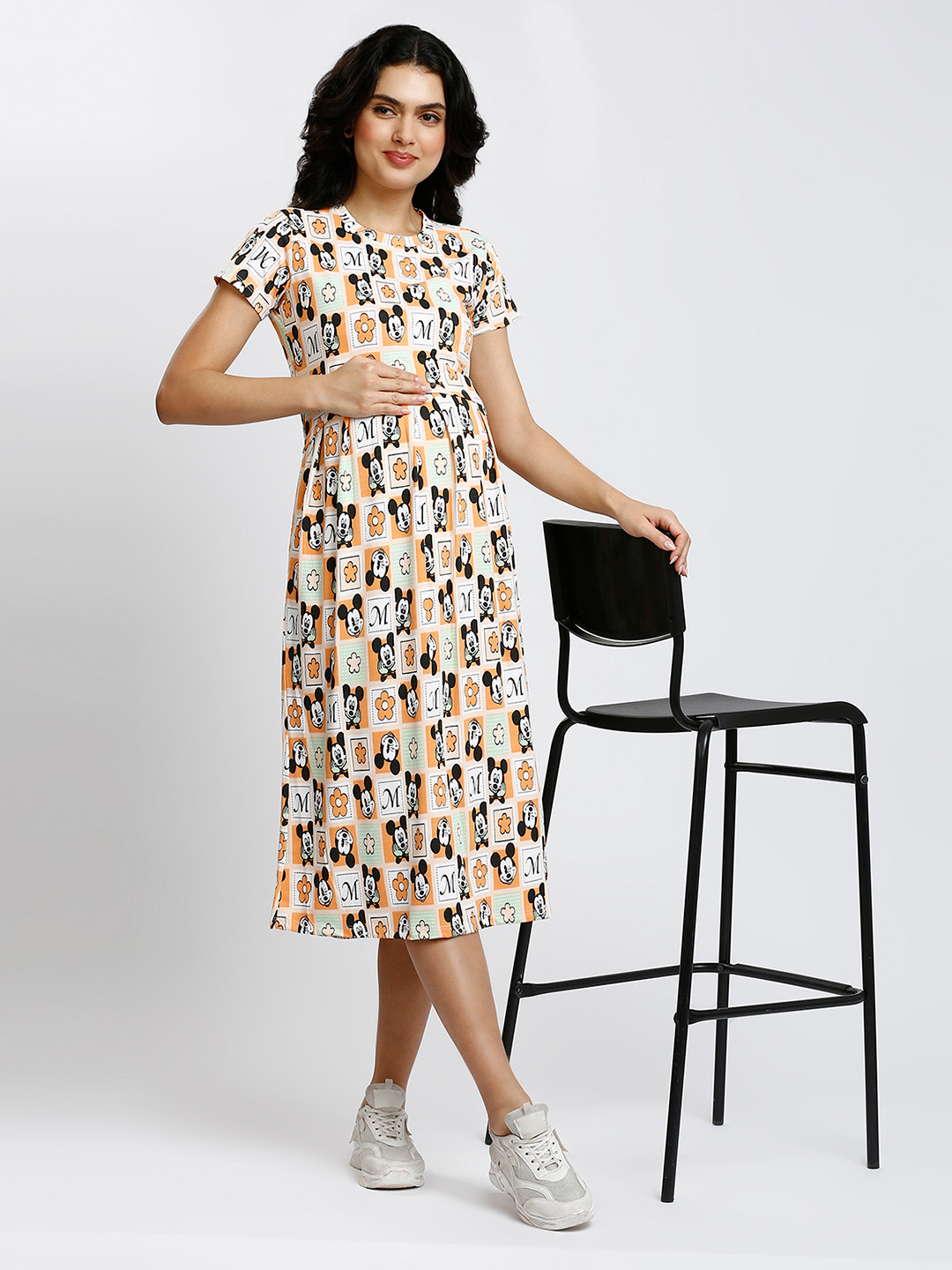 True Shape Floral Print Maternity A-Line Midi Dress