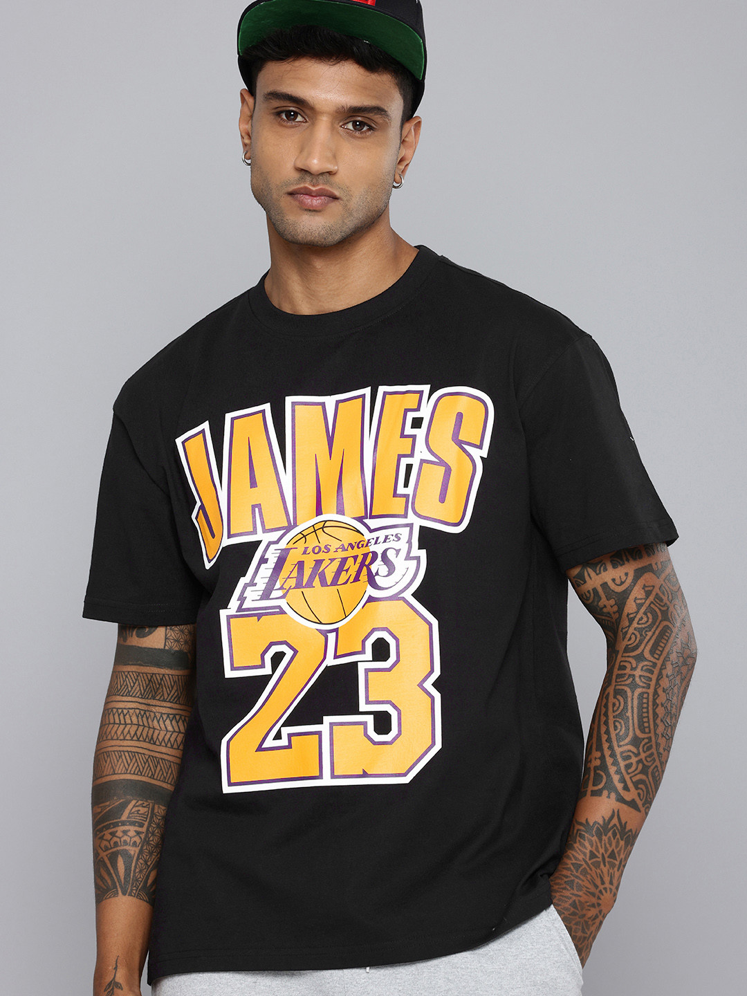 NBA Men LeBron James Printed Drop-Shoulder Sleeves Oversized Pure Cotton T-shirt