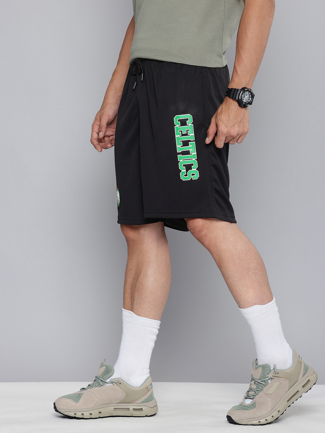 NBA Men Typography Printed Boston Celtics Sports Shorts