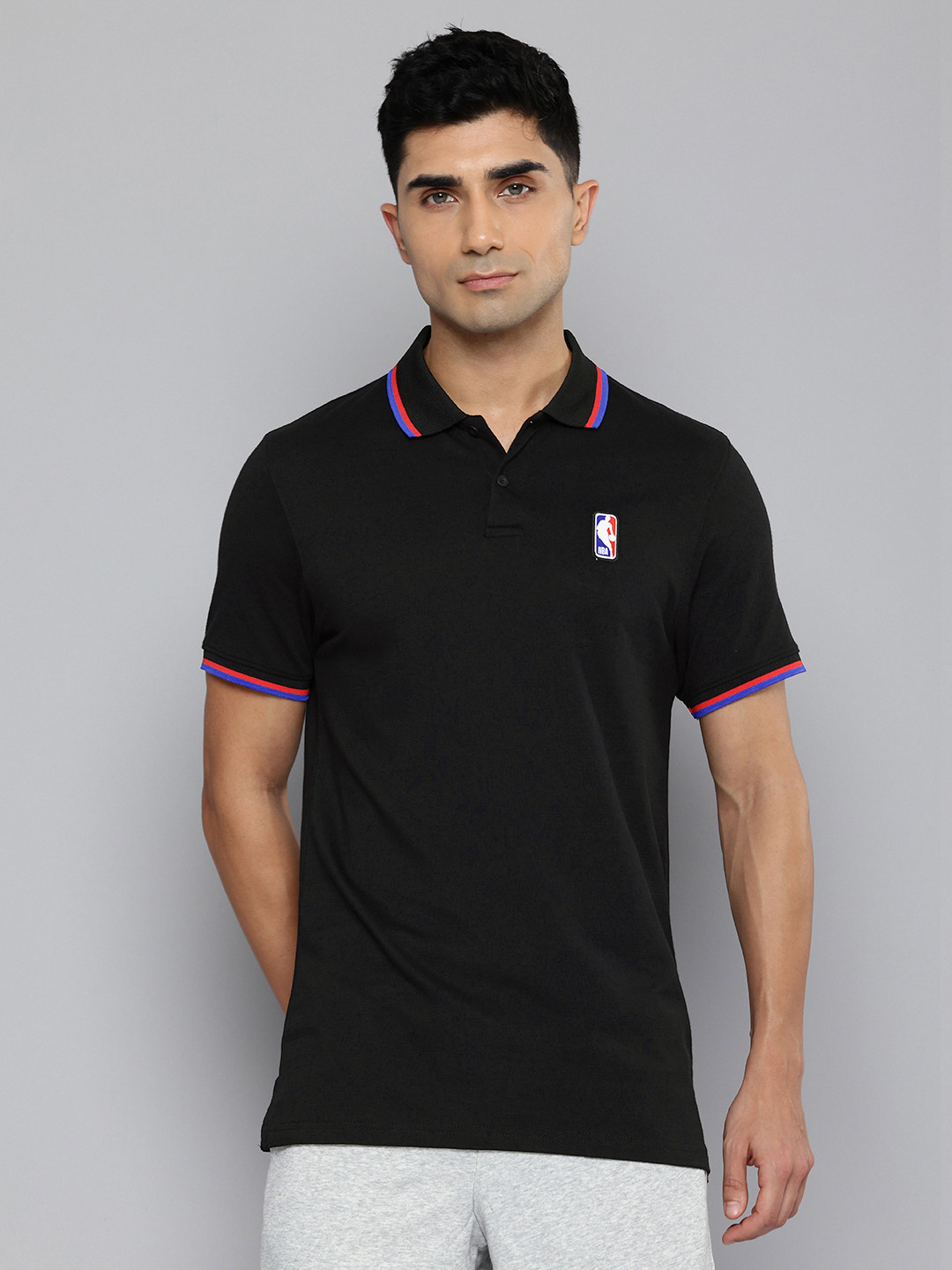 NBA Men Polo Collar Applique T-shirt