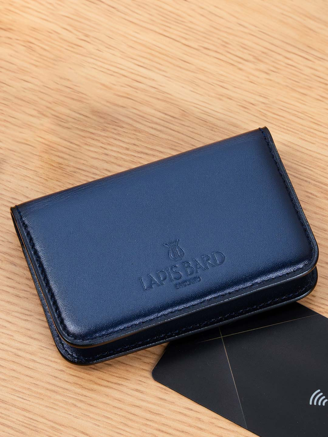 Lapis Bard Navy Ducorium Moulded Credit Card Case