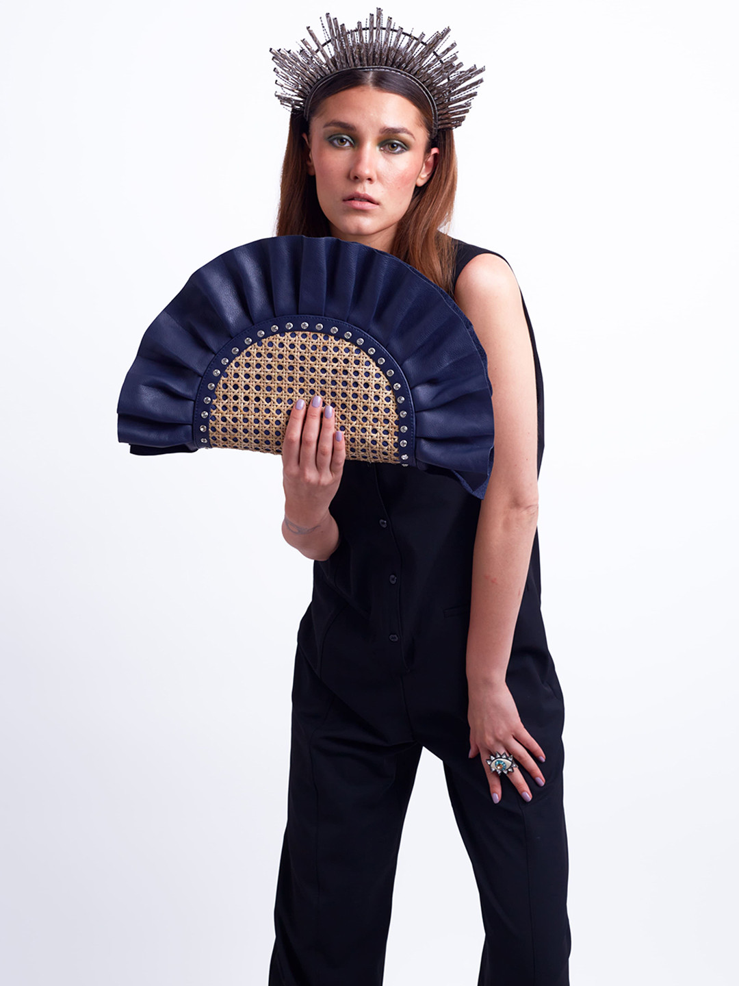 Oddcat Oddbeat Rattan & Leather Purse Clutch