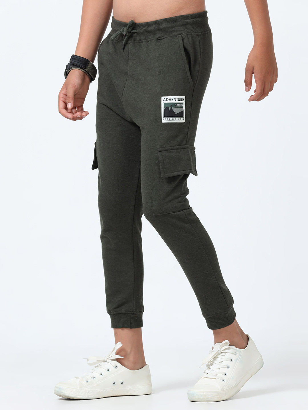 CODEZ Boys Solid Mid Rise Regular Fit Joggers