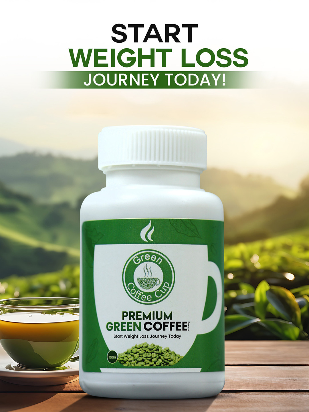 Sheopal's Green Coffee Beans With Chlorogenic Acid- 100gm