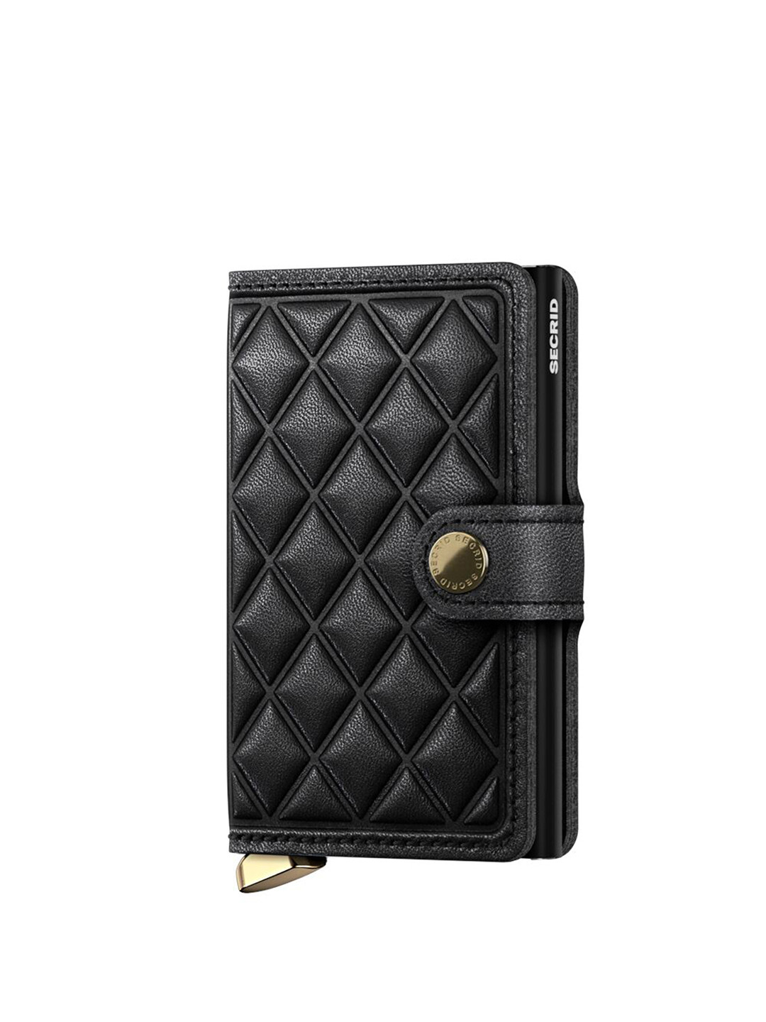 SECRID Black Embossed Diamond Miniwallet