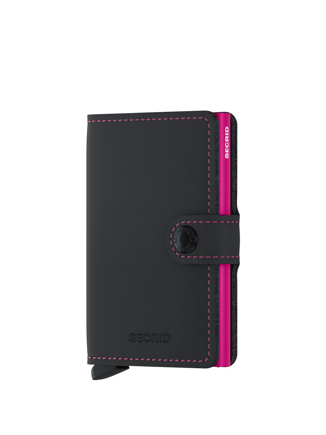 SECRID Black and Fuchsia Matte Miniwallet