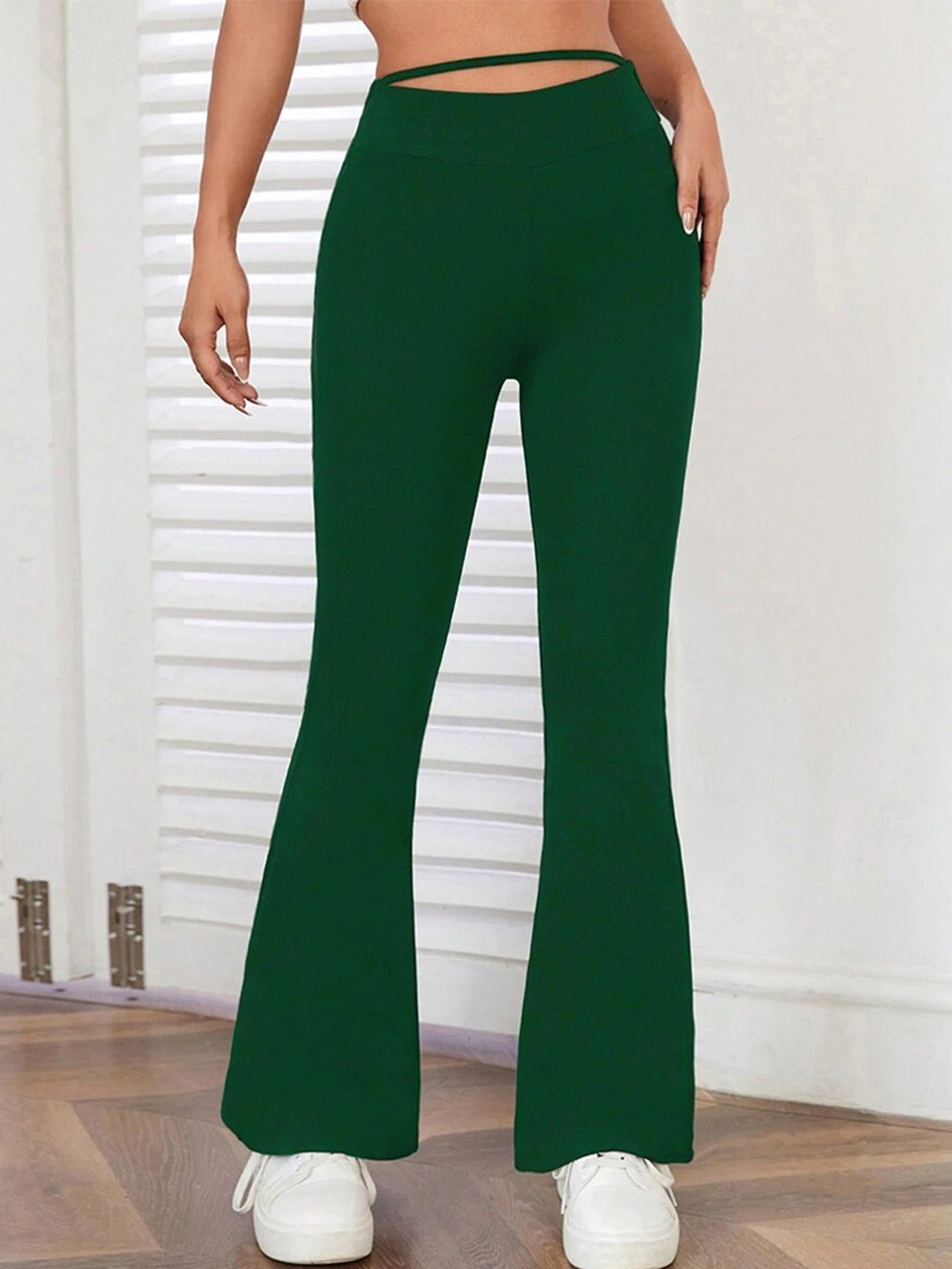 Stylecast X Slyck Women Solid Wrinkle Free Bootcut Trouser