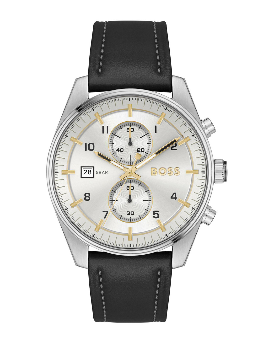 BOSS Men Skytraveller Leather Straps Analogue Chronograph Watch 1514147