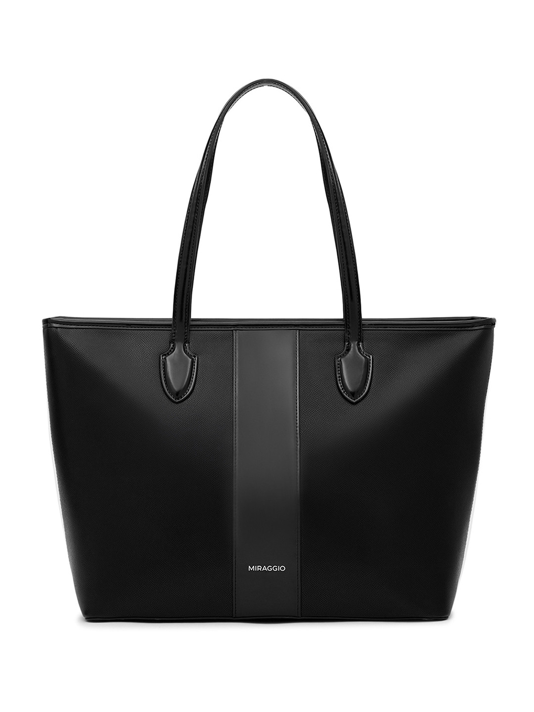 MIRAGGIO Rachel Black Structured Tote Bag
