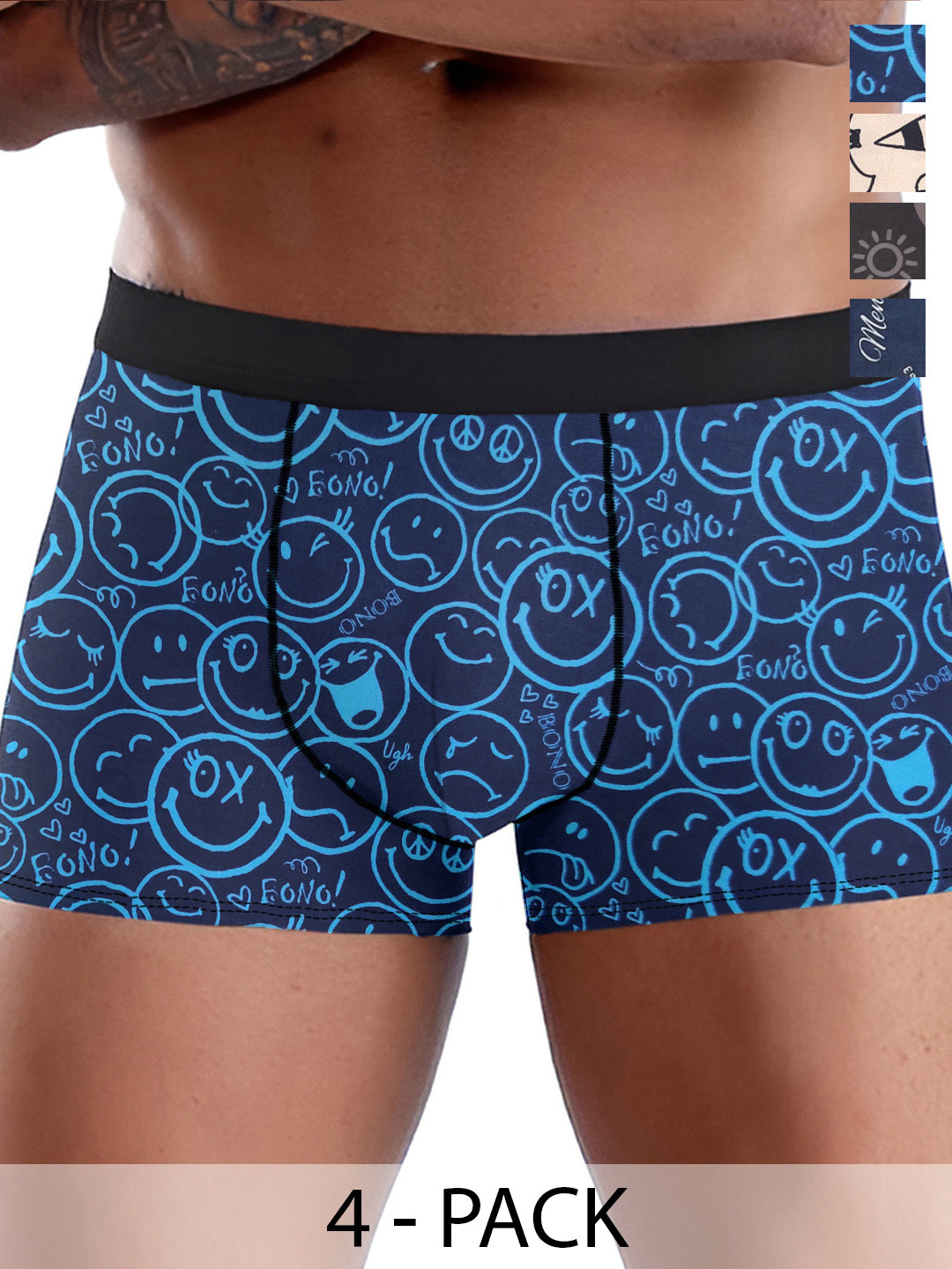 DISPENSER Pack Of 4 Printed Breathability Trunks V7-C8-C9-C10-C11-M