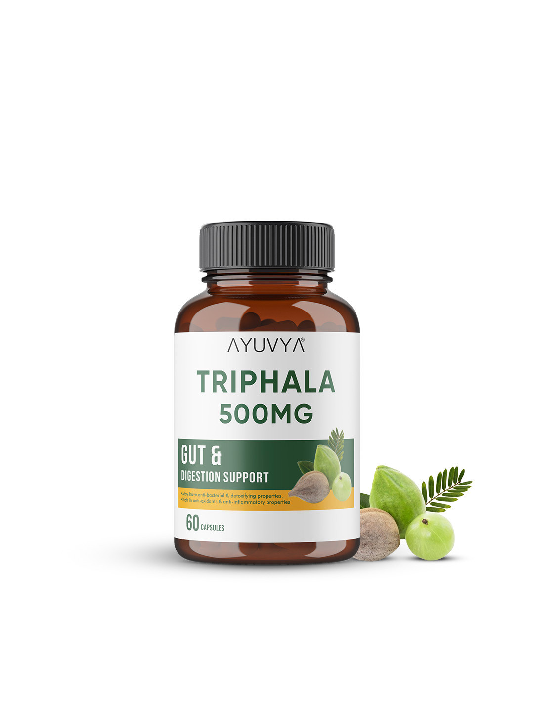 Ayuvya Triphala Health Supplement for Digestion & Weight Management - 60 Capsule