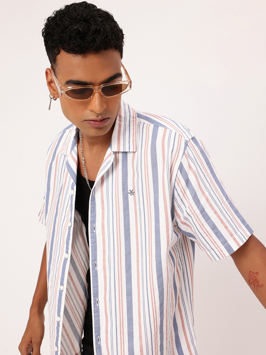 Kook N Keech Striped Resort Fit Relaxed Fit Shirt