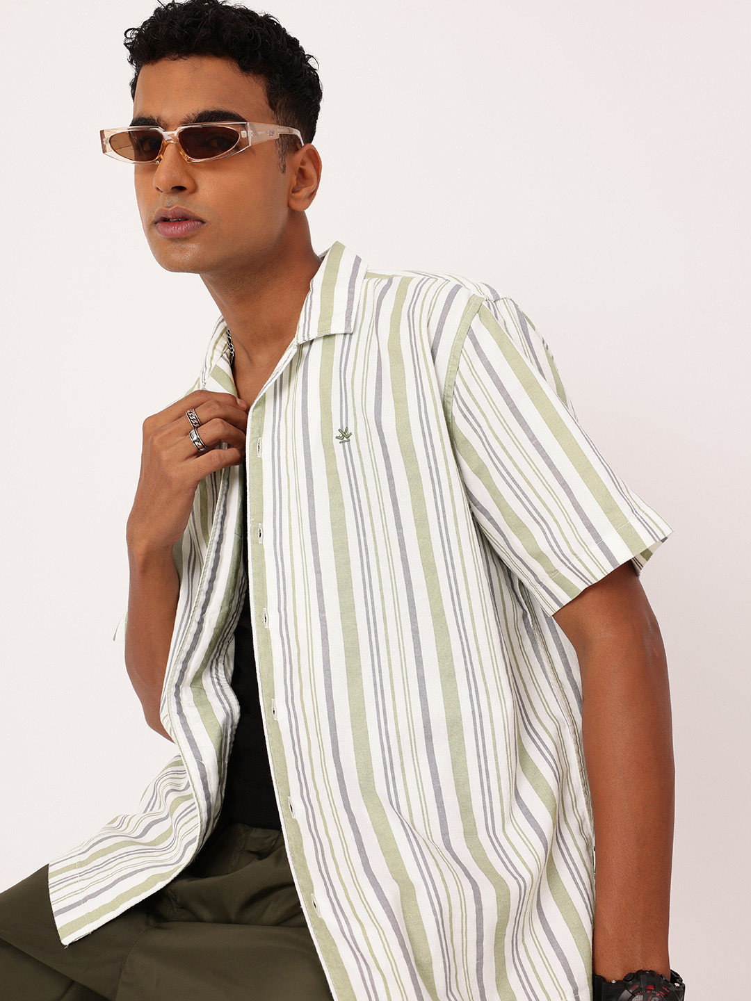 Kook N Keech Striped Resort Relaxed Fit Shirt