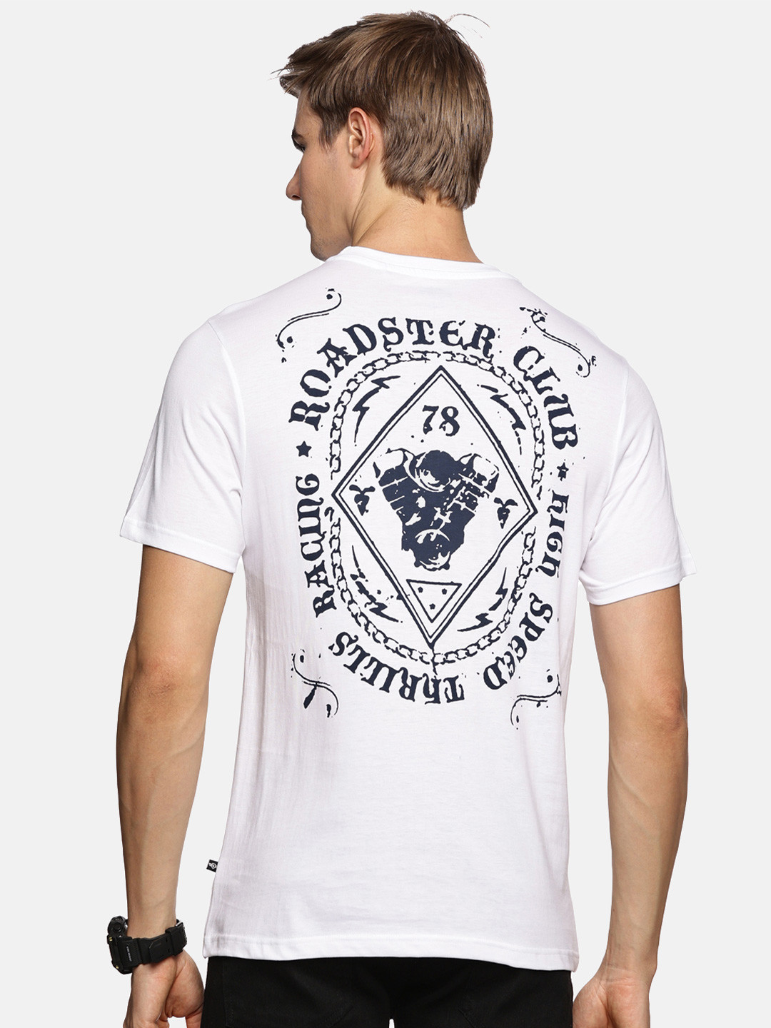 The Roadster Lifestyle Co Ride Beyond Limit Printed Cotton T-Shirt