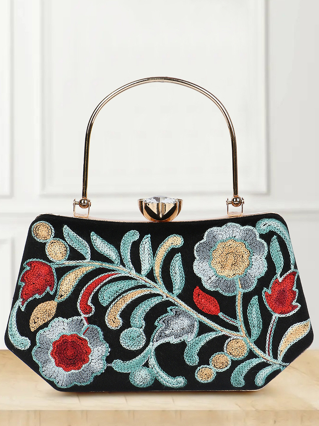 WOMEN MARKS Embroidered Box Clutch