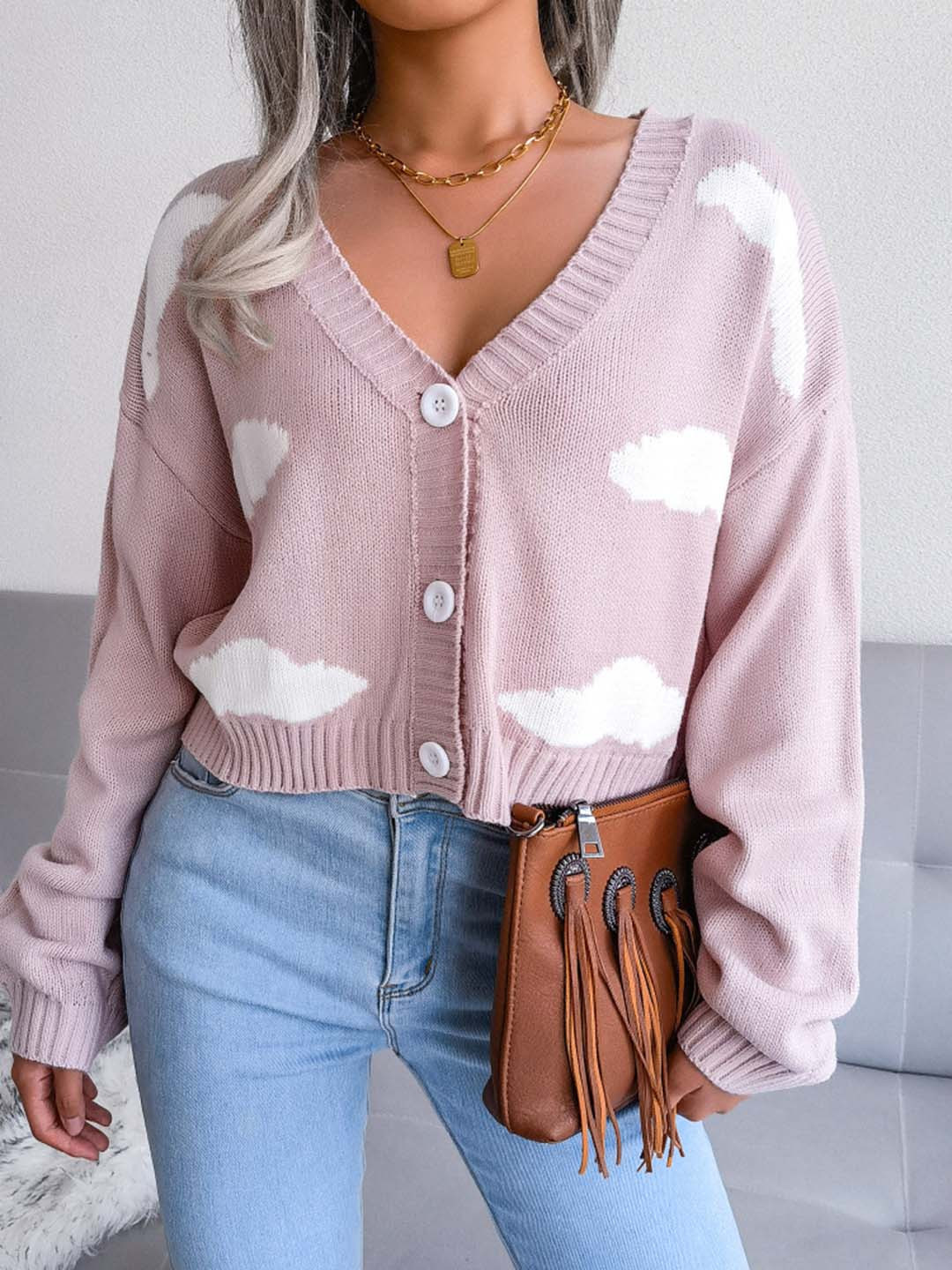 HERE&NOW Women Printed Cardigan