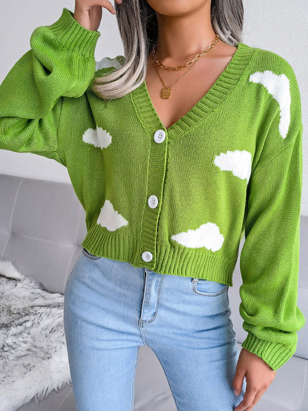 HERE&NOW Women Printed Cardigan