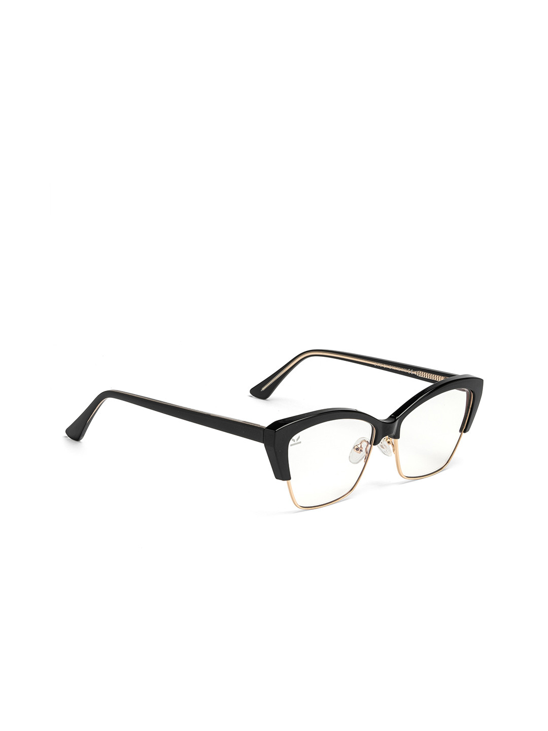 PERKEY Women Cat Eye Black Half Rim Spectacle Frames OPTL0015-C1