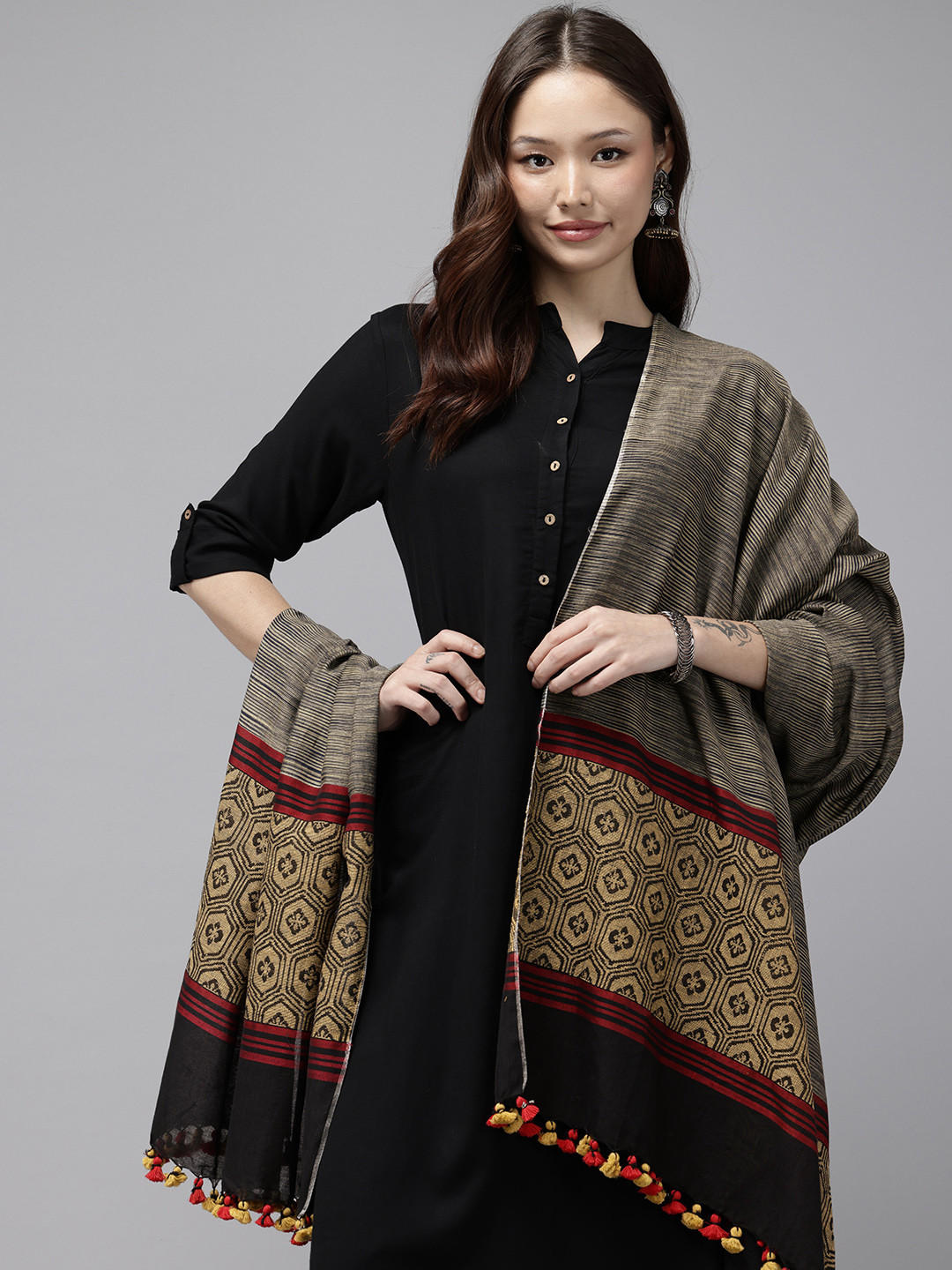 ArtEastri Ethnic Motifs Tie & Dye Fulia Cotton Dupatta