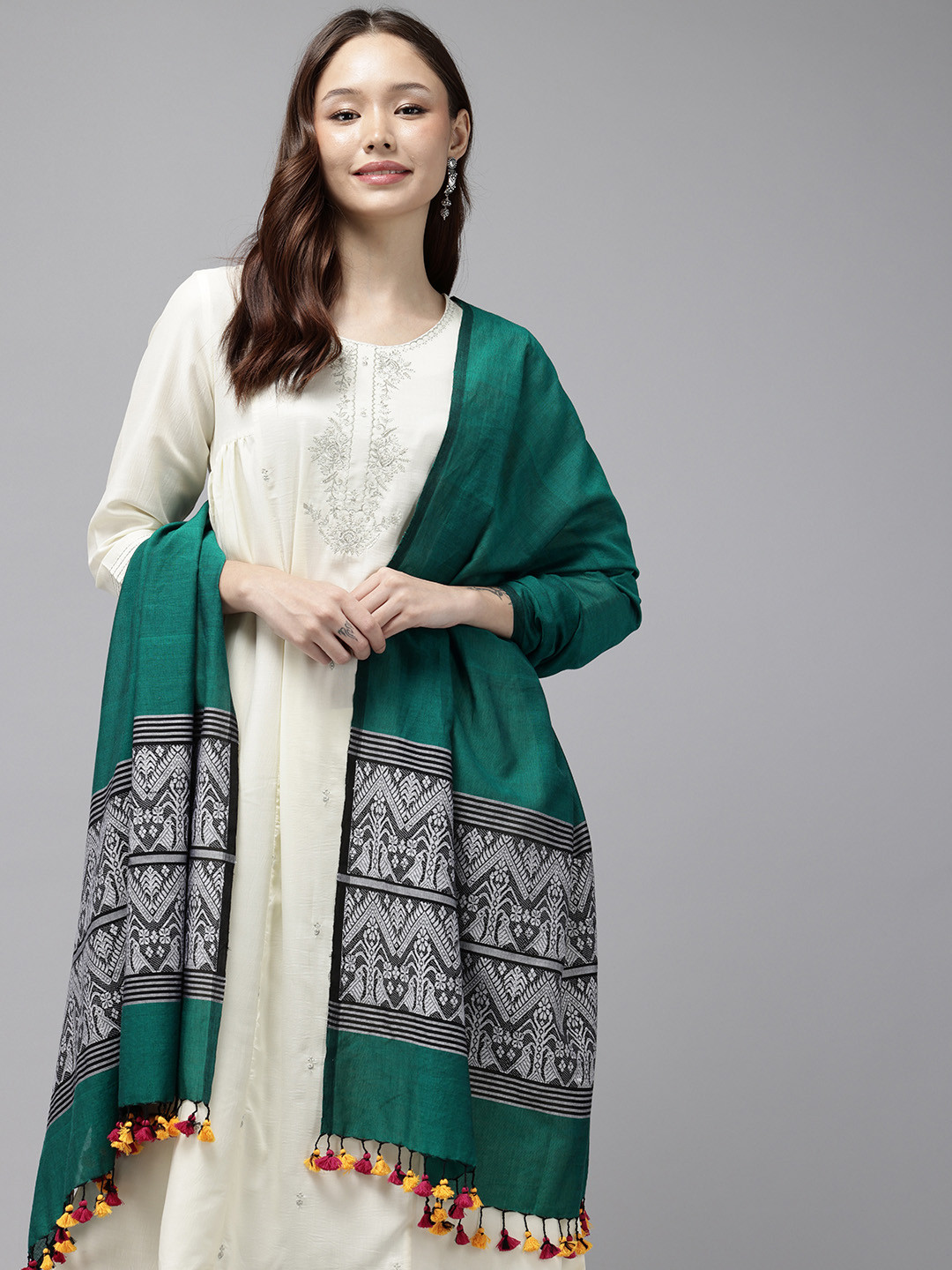 ArtEastri Ethnic Motifs Woven Design Assamese Silk Cotton Dupatta