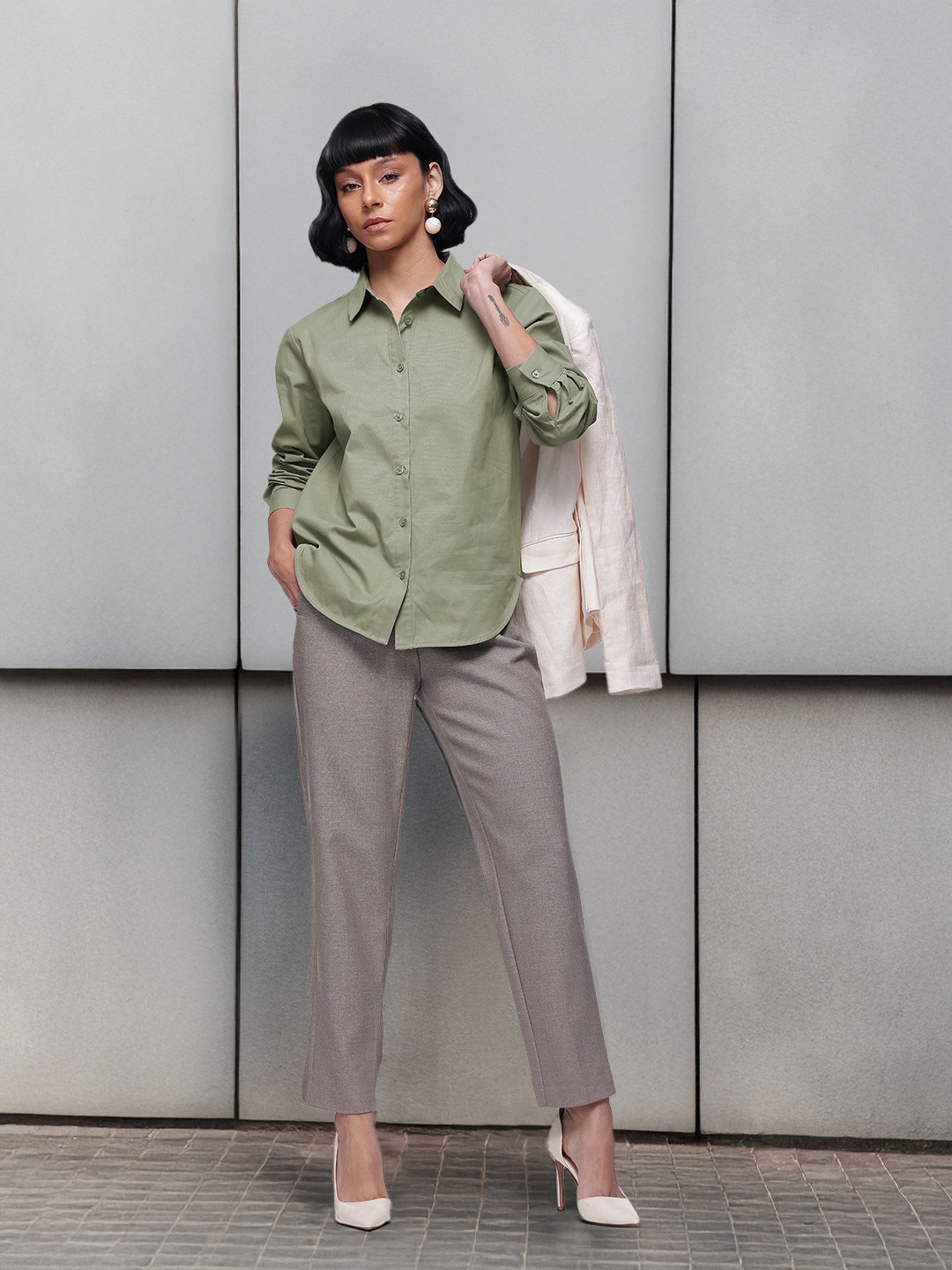 French Connection Pure Cotton Longline Casual Shirt