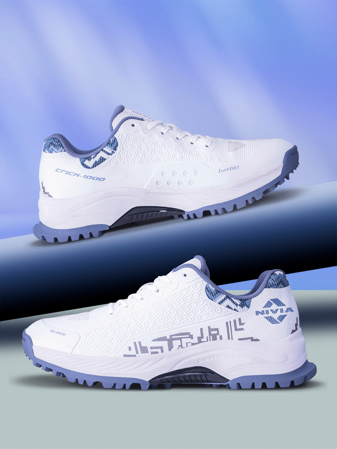 NIVIA Men CRICK-1000 2.0 Stone Cricket Shoes