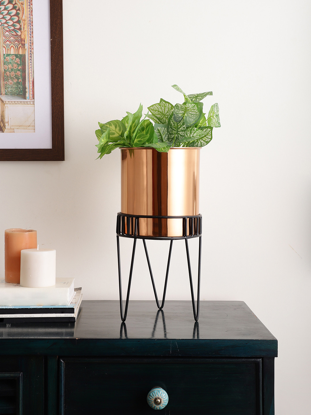 Maison Modern TriLeg Bloom Silver-Toned Stainless Steel Planter With Arbor