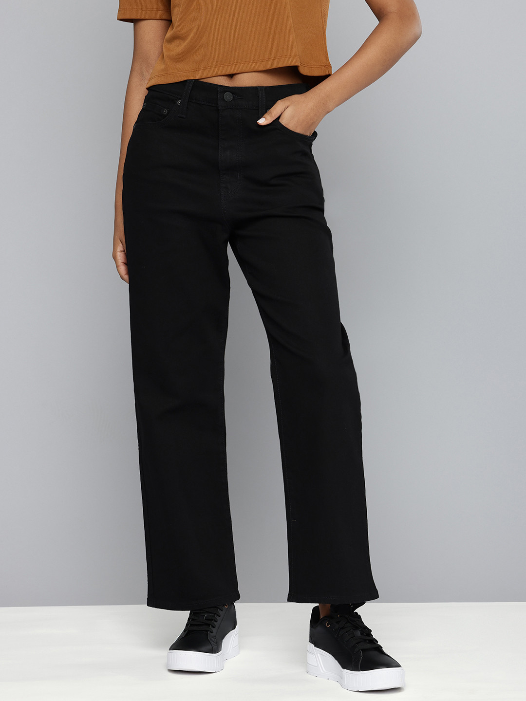 Levis Women Ribcage Straight Fit High-Rise Stretchable Jeans