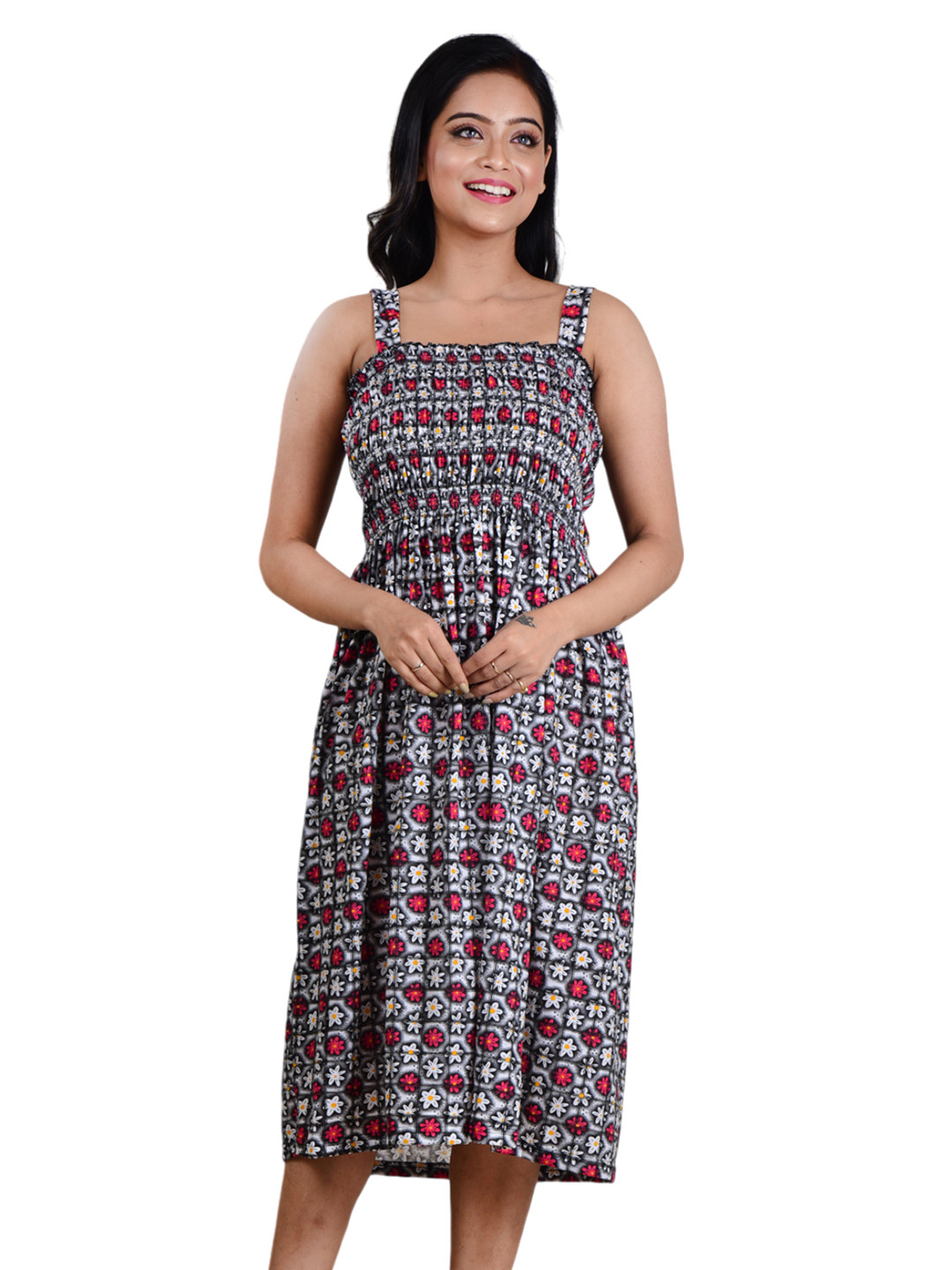 DUI KONNA Women Floral Printed Fit & Flare Midi Dress