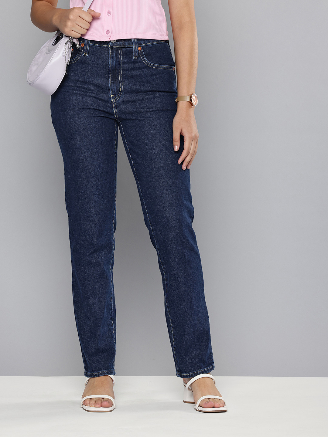 Levis Women's 724 Indigo Slim Straight Fit High Rise Jeans
