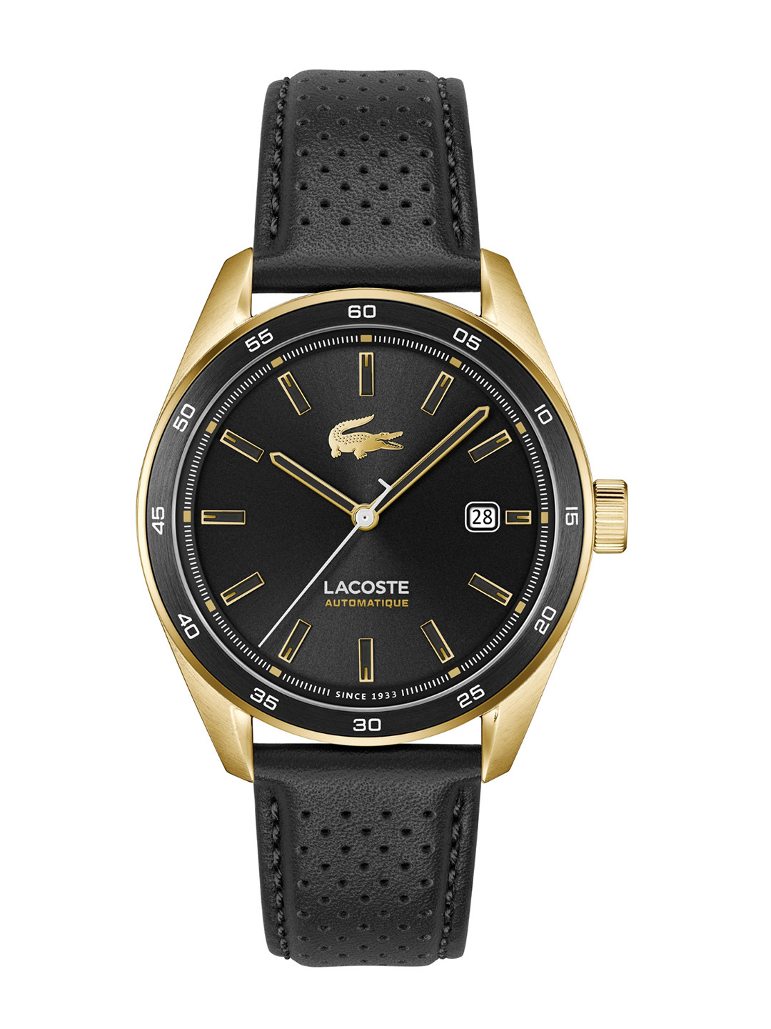 Lacoste Men Boston Leather Analogue Automatic Motion Powered Watch 2011378