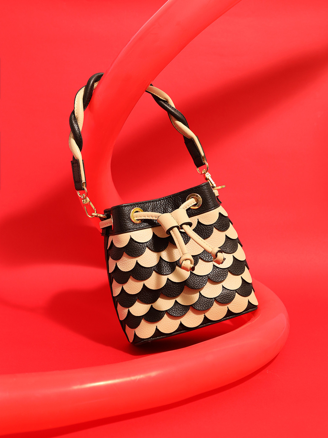 And Also Textured Leather Shopper Sling Bag