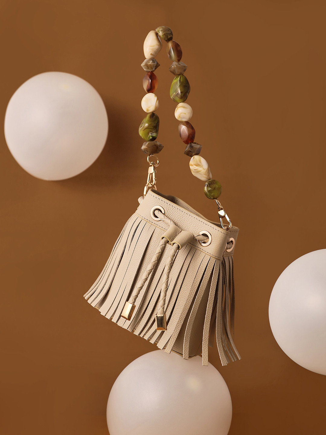 And Also Textured Leather Structured Sling Bag