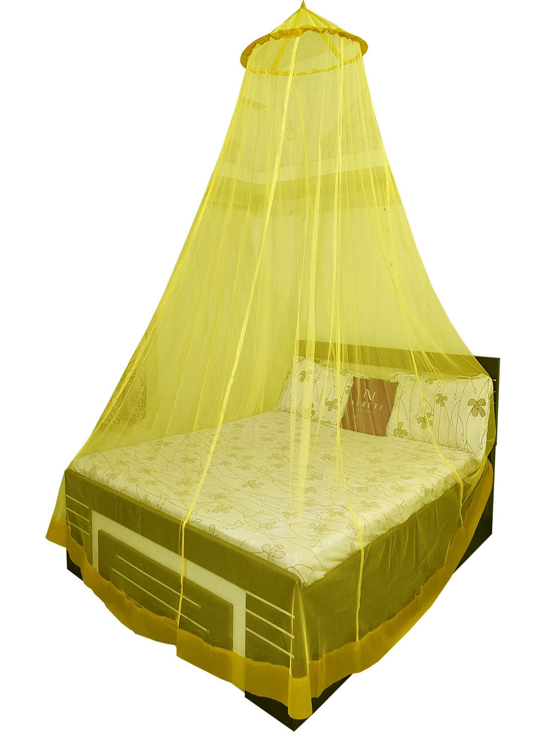 Neruti Enterprise Yellow King Size Round Foldable Hanging Mosquito Net