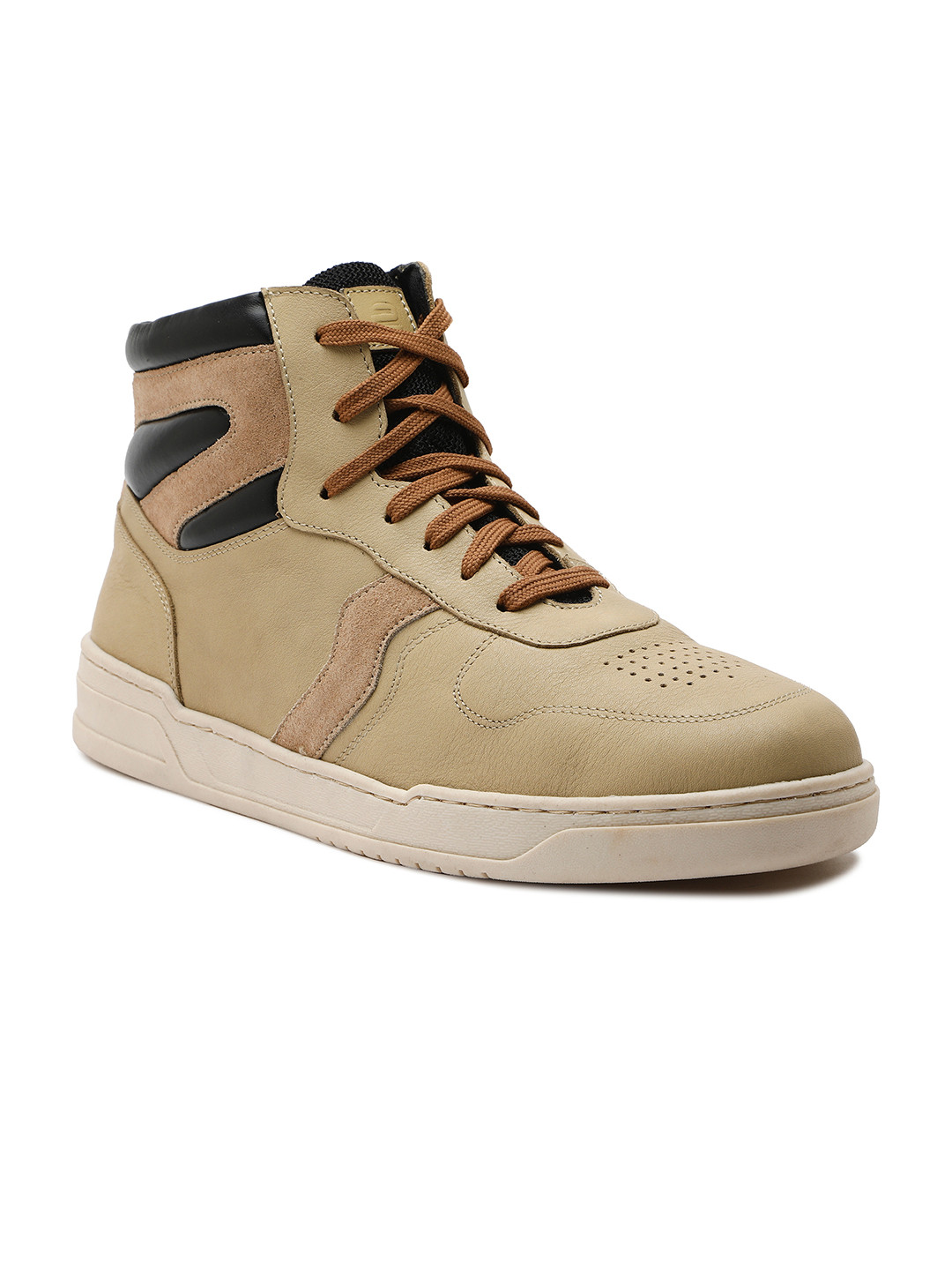 ERGON Men Leather Mid-Top Lace-Ups Sneakers