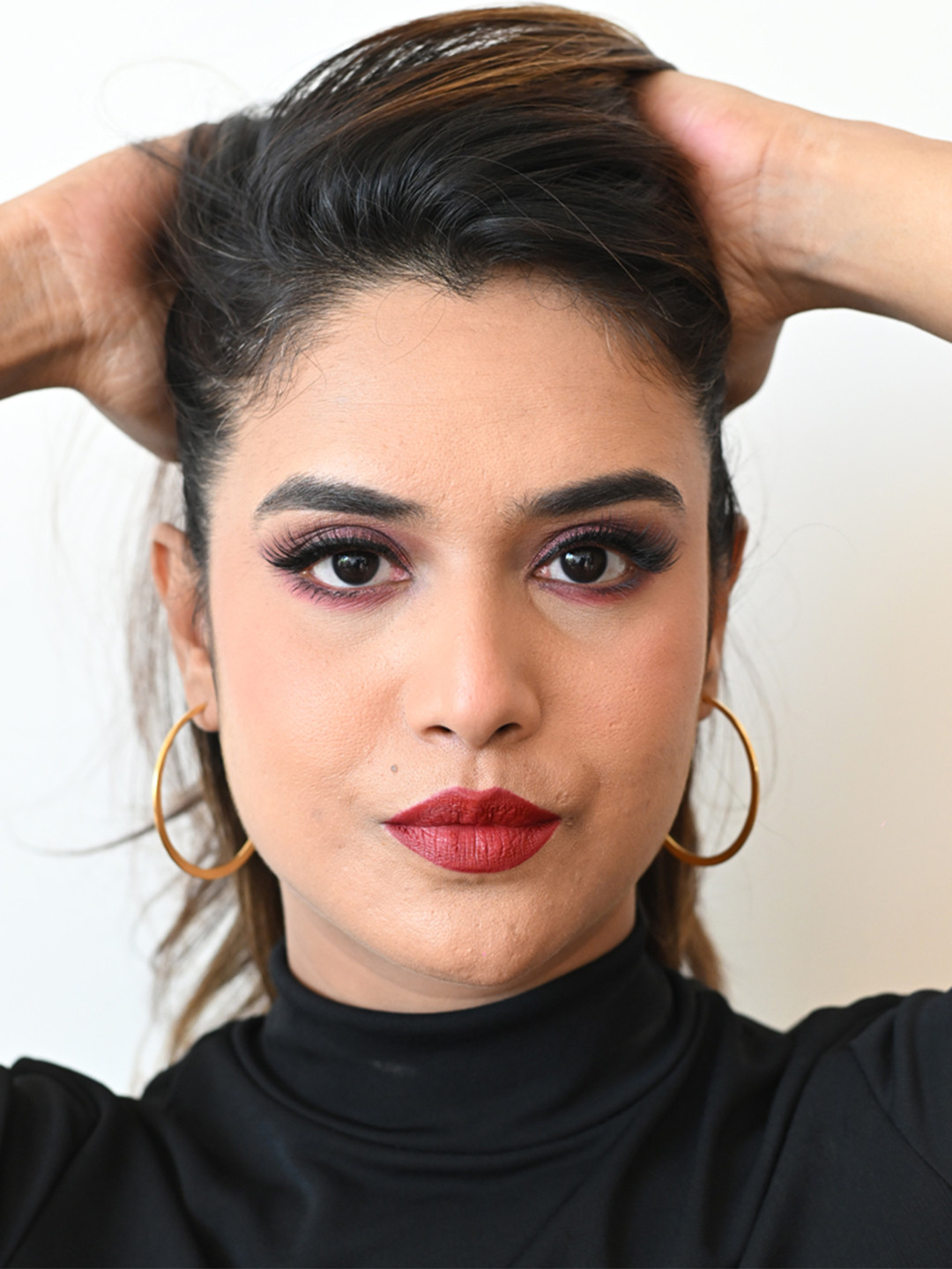 925 SILLER 925 Pure Silver Crescent Moon Golden Hoop Earrings