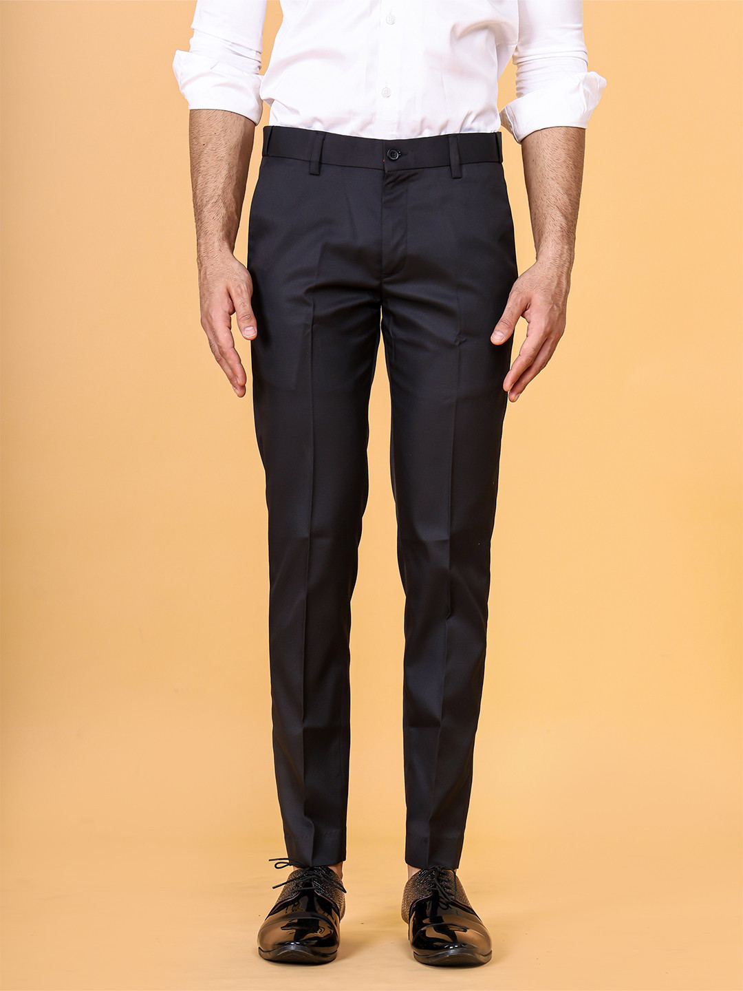 el cielo Men Smart Slim Fit Easy Wash Trousers