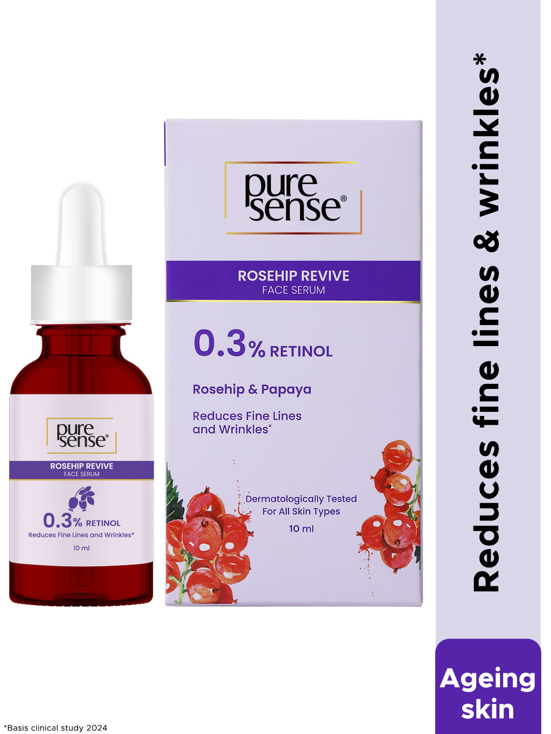 Pure Sense Rosehip Revive 0.3% Retinol Serum- 10 ml