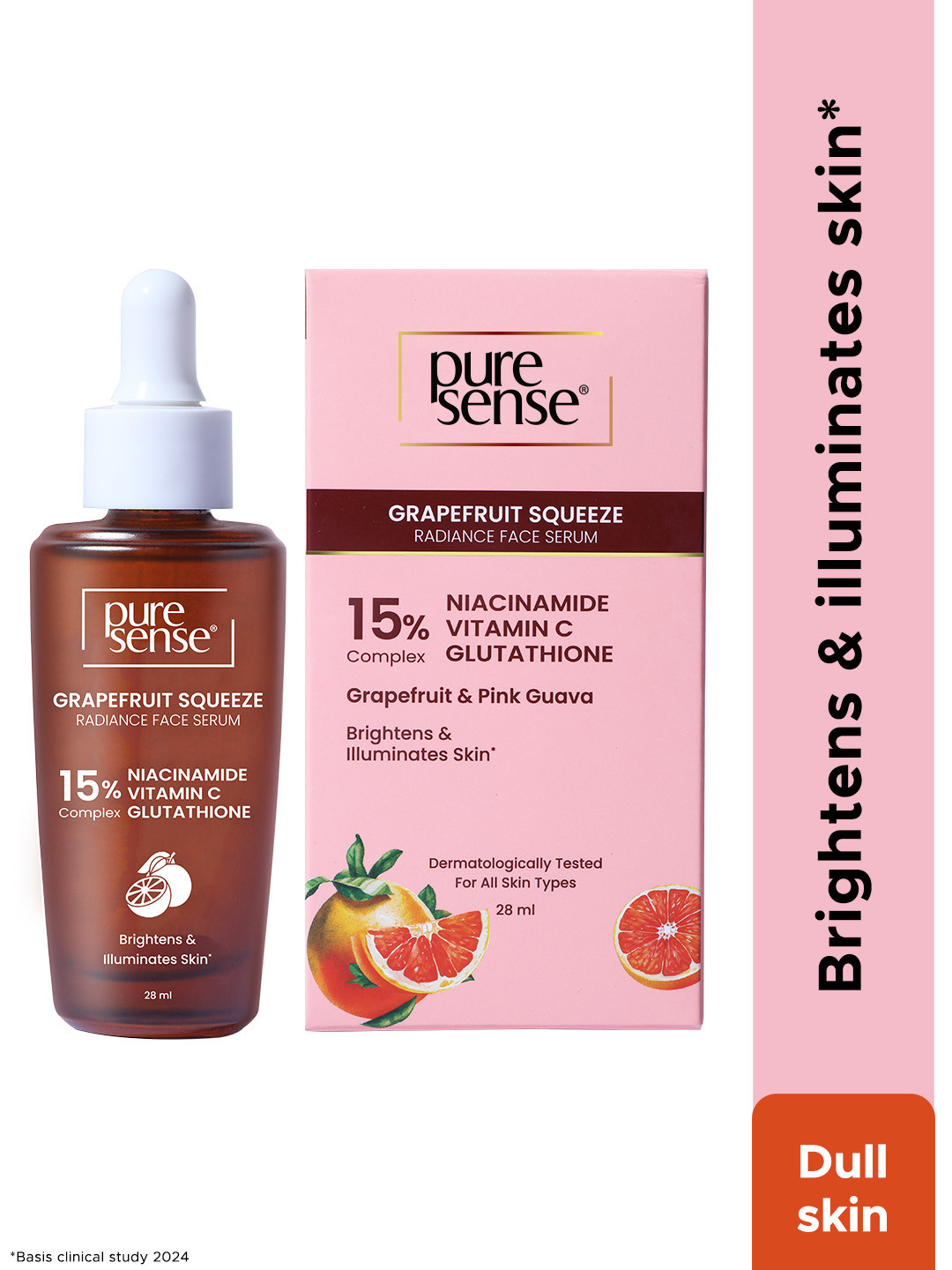 Pure Sense Grapefruit Squeeze 15% Niacinamide, Vitamin C Serum - 28ml