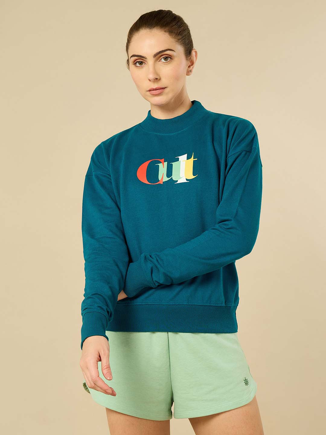 CULT Blue Printed Pure Cotton Sweatshirt