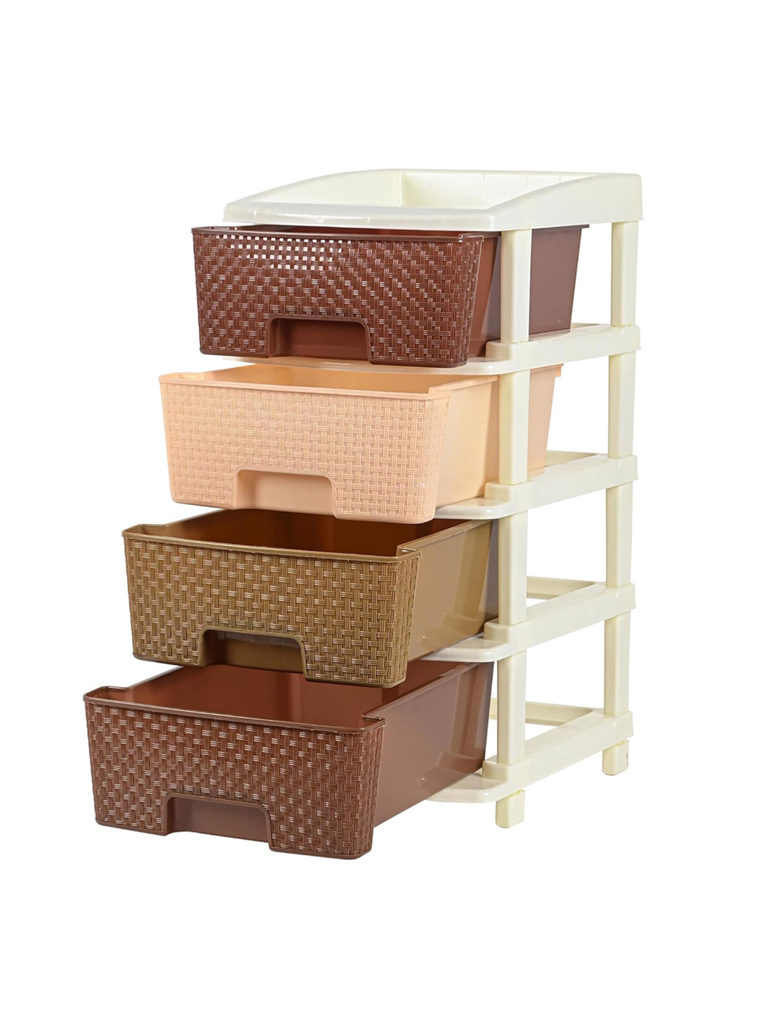 Kuber Industries Brown 4-Layer Drawer Organiser