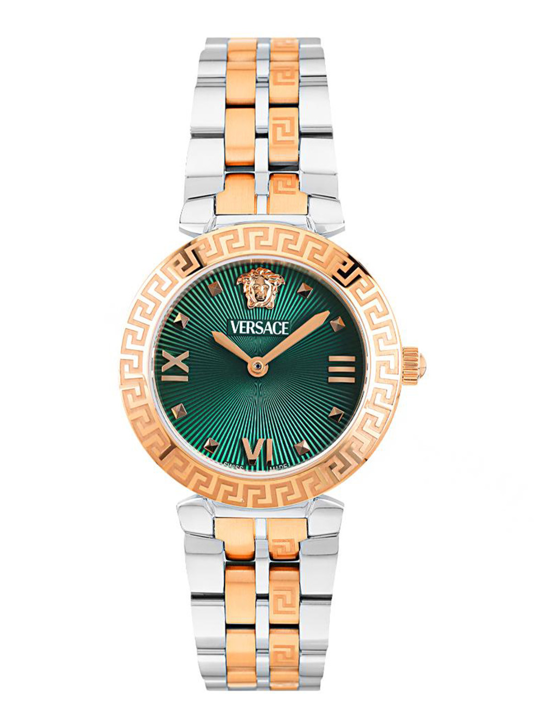 Versace Women Brass Dial & Stainless Steel Straps Analogue Watch VEOCA0224