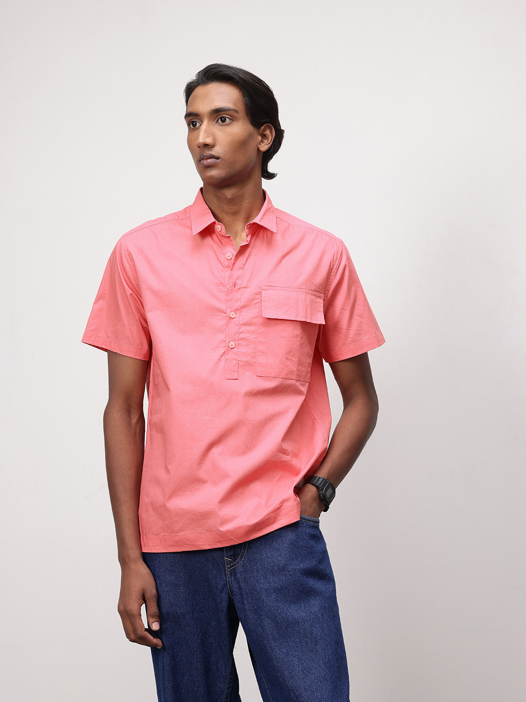 ether 365 Essentials Spread Collar Casual Shirt