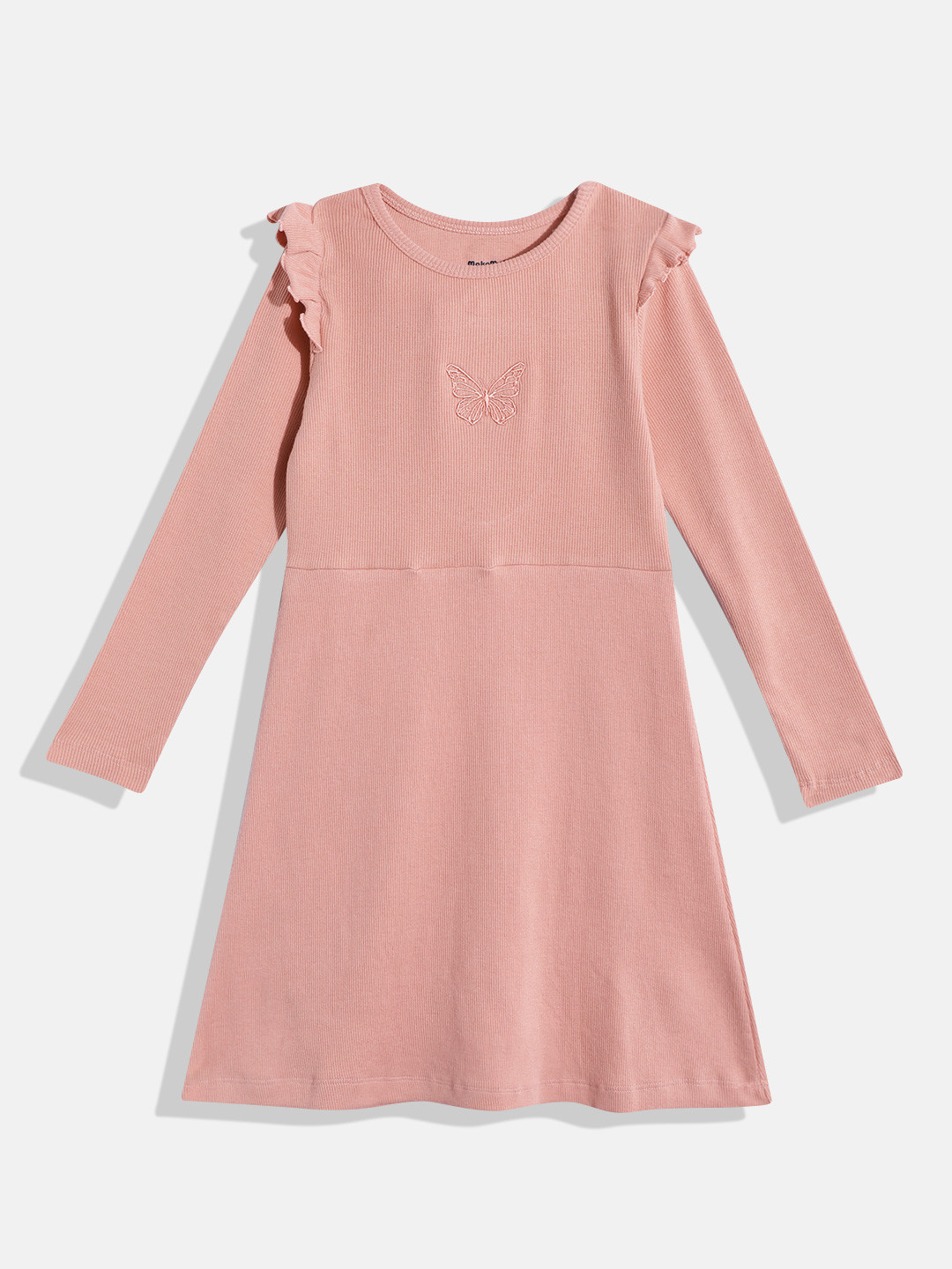 makemyfab Ruffled A-Line Midi Dress